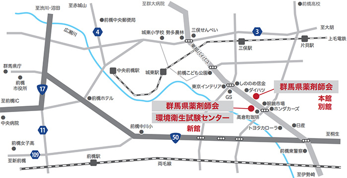 新館受付窓口のご案内図